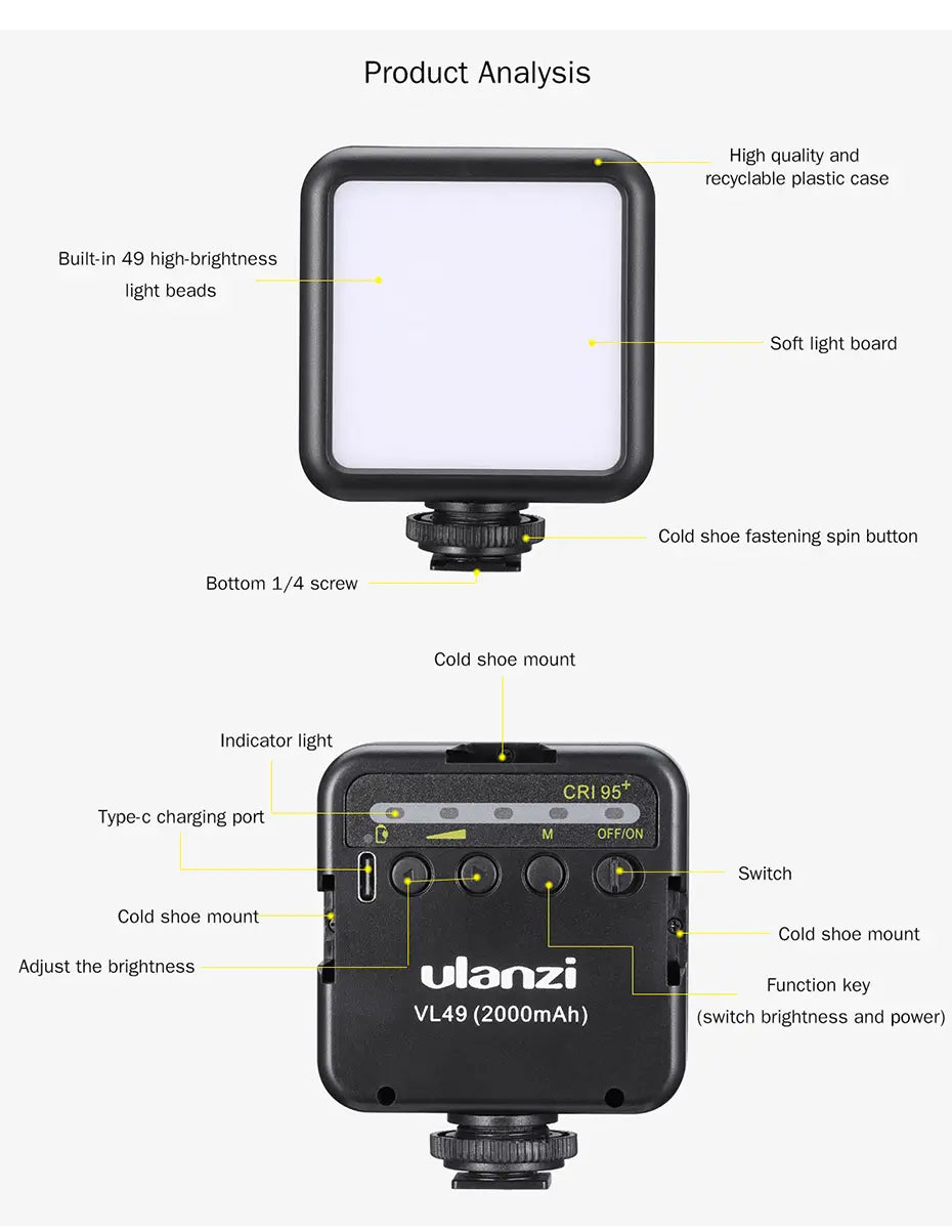 Iluminação VL49 5600K (Portátil)