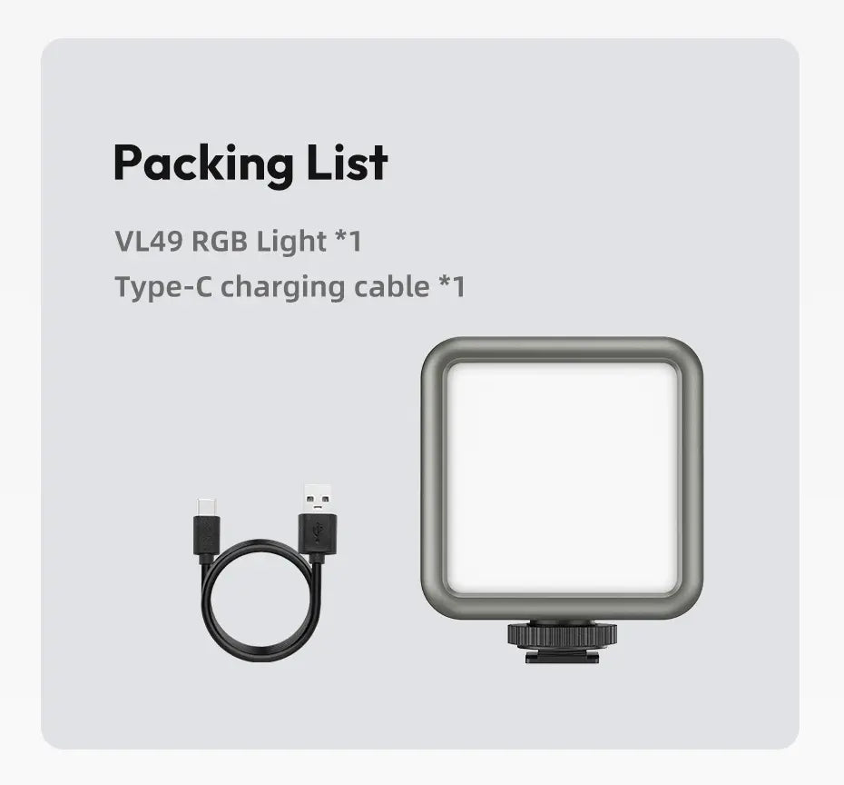 Iluminação VL49 RGB 2700-9999K (Portátil)
