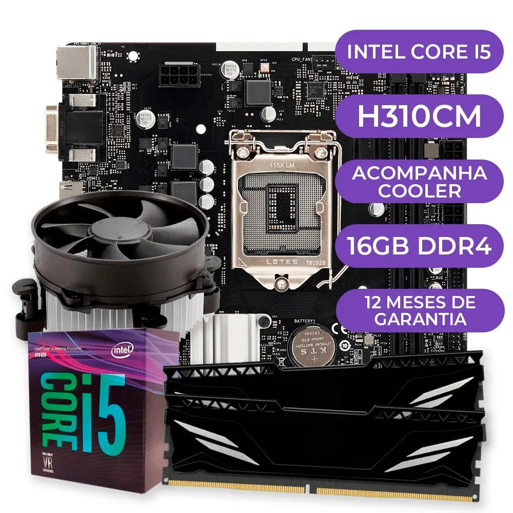 Gamer Upgrade Kit Intel Core i5-8500 + Cooler + H310 + 16GB DDR4