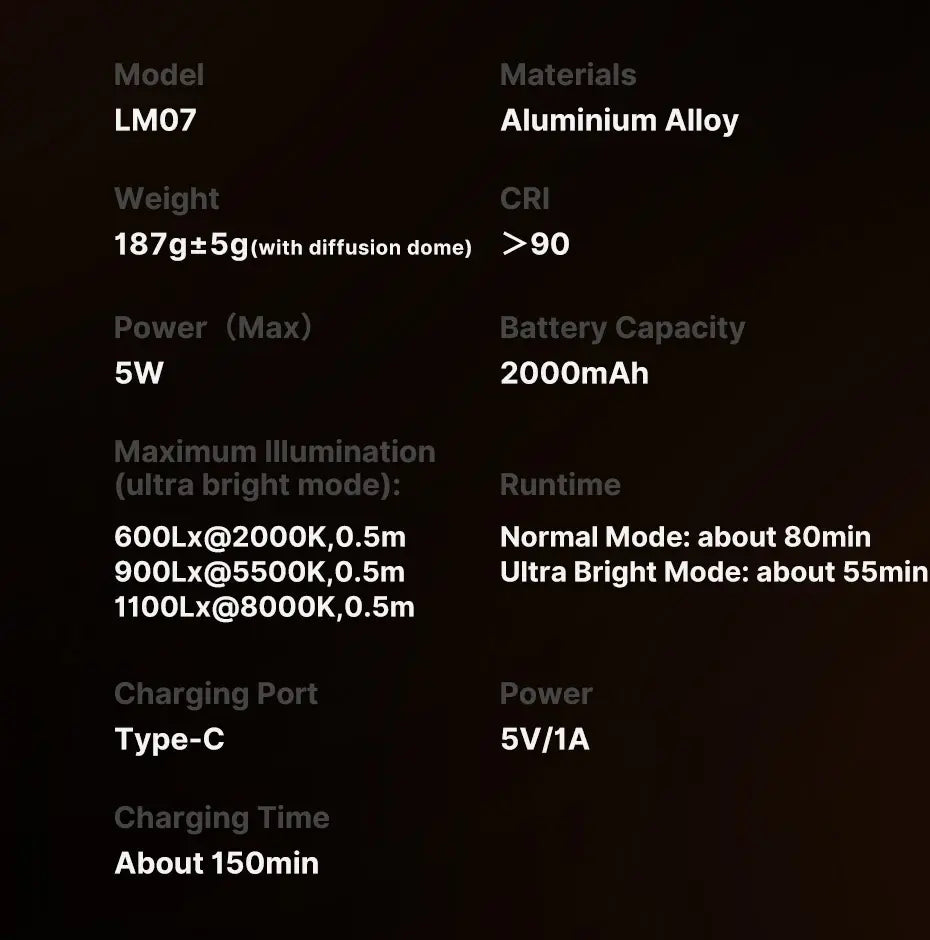 Lanterna LM07 (2000-8000K)