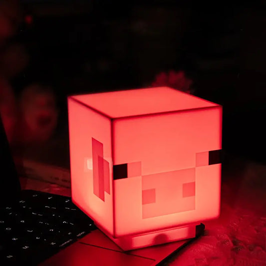Luminária Porquinho-Rosa (Minecraft)