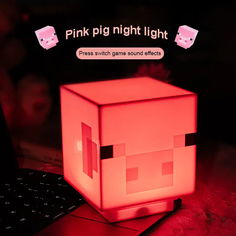 Luminária Porquinho-Rosa (Minecraft)
