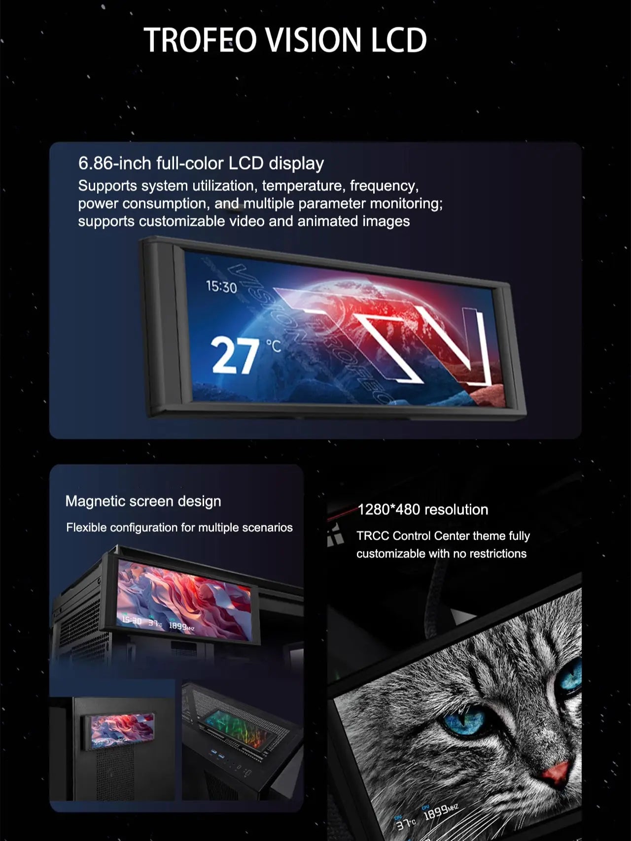 Monitor LCD Trofeo Vision (6,86 Pol)