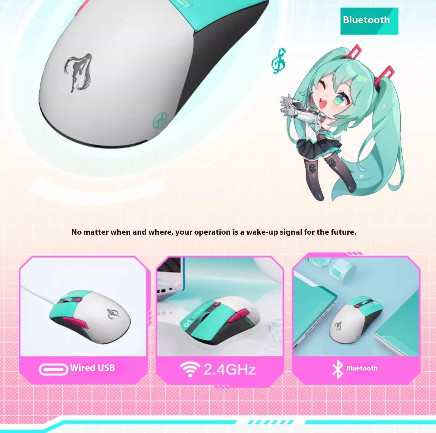 Mouse TUF Gaming Mini Wireless - Edição Limitada Hatsune Miku