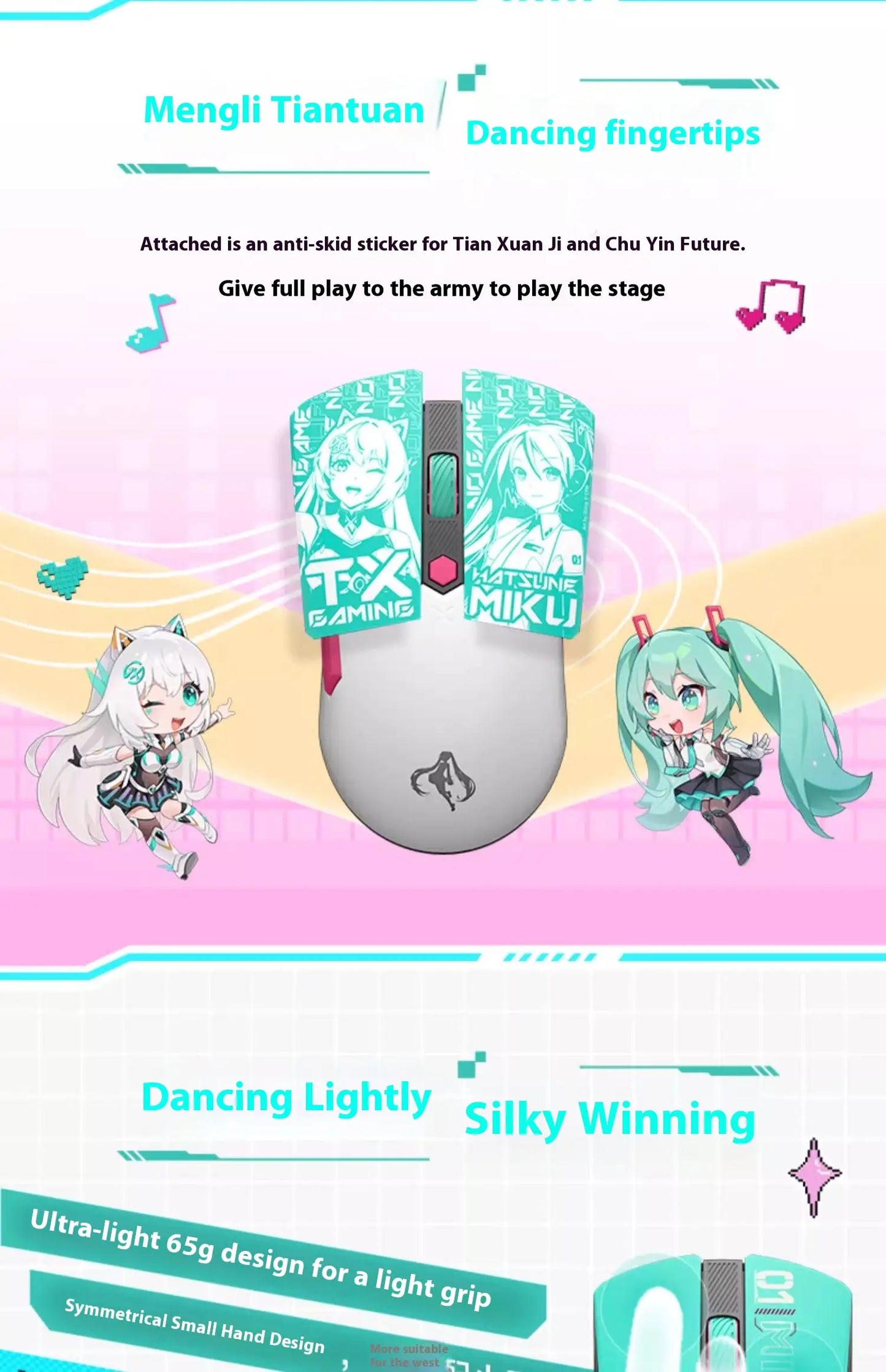 Mouse TUF Gaming Mini Wireless - Edição Limitada Hatsune Miku