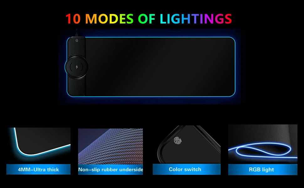 MousePad Wireless QI-15W RGB
