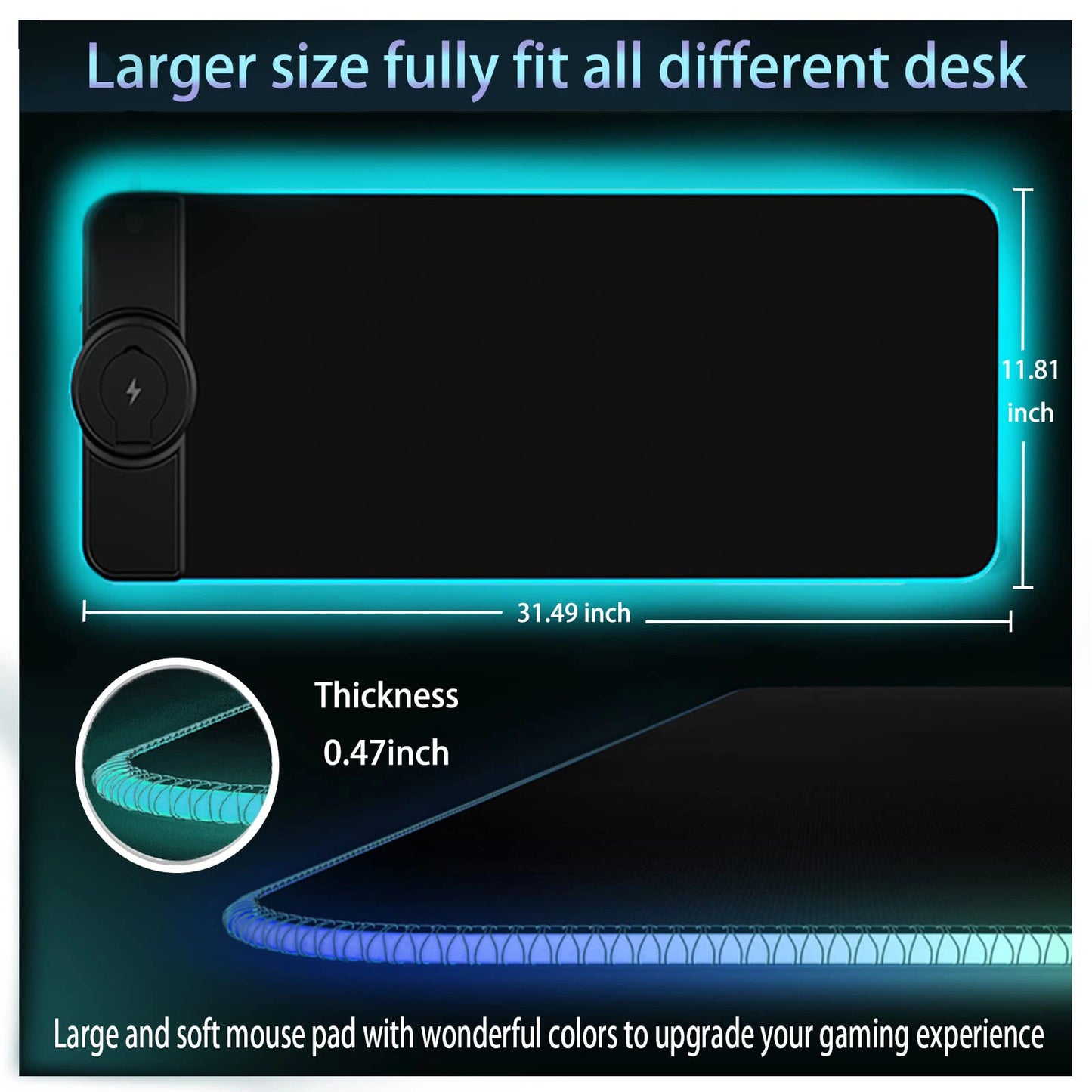 MousePad Wireless QI-15W RGB