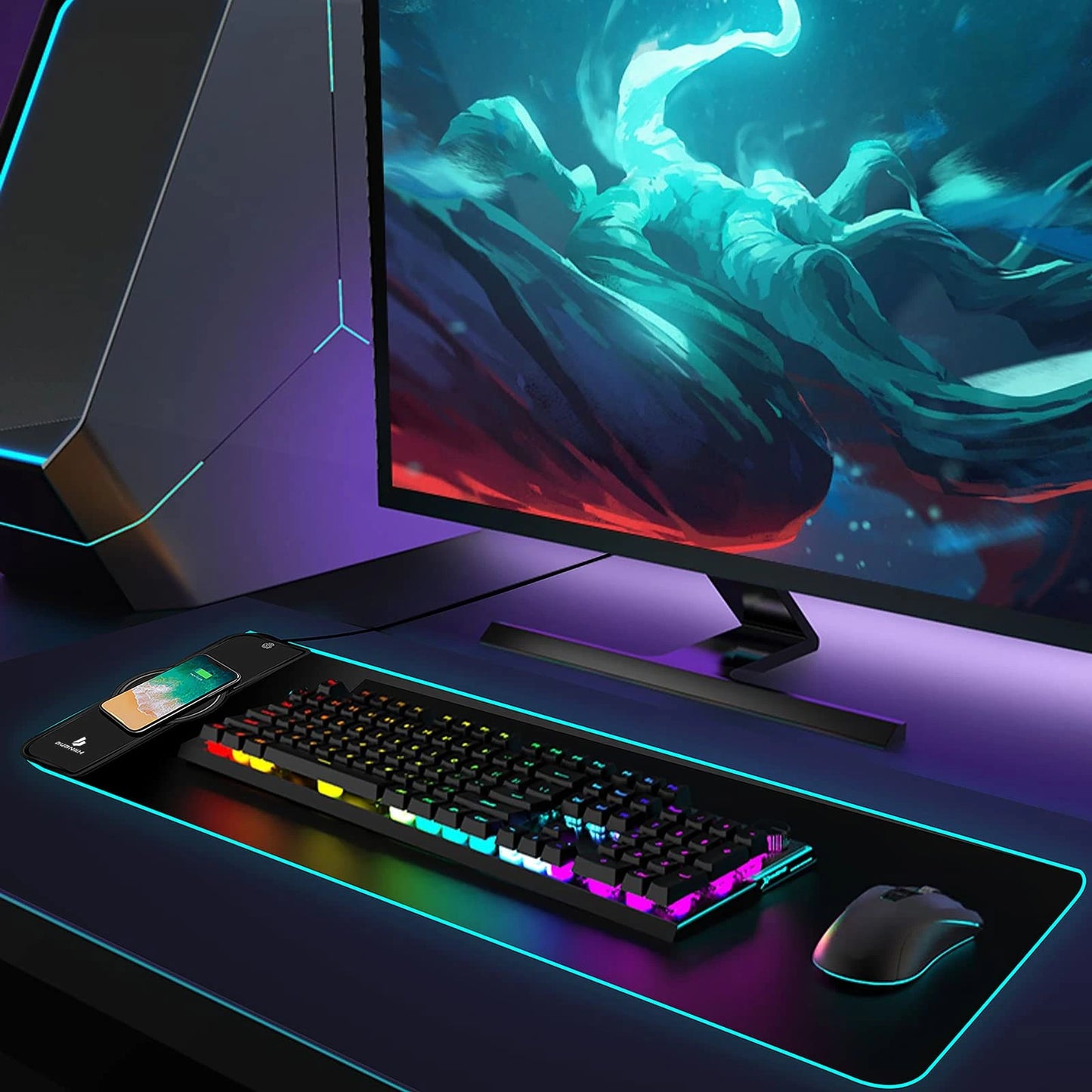 MousePad Wireless QI-15W RGB
