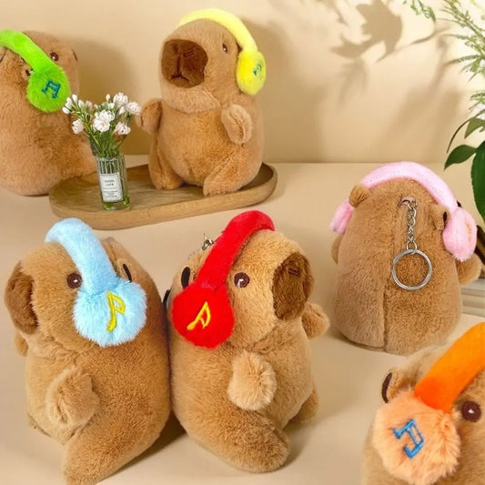 Capybara Plush with Winter Headphones