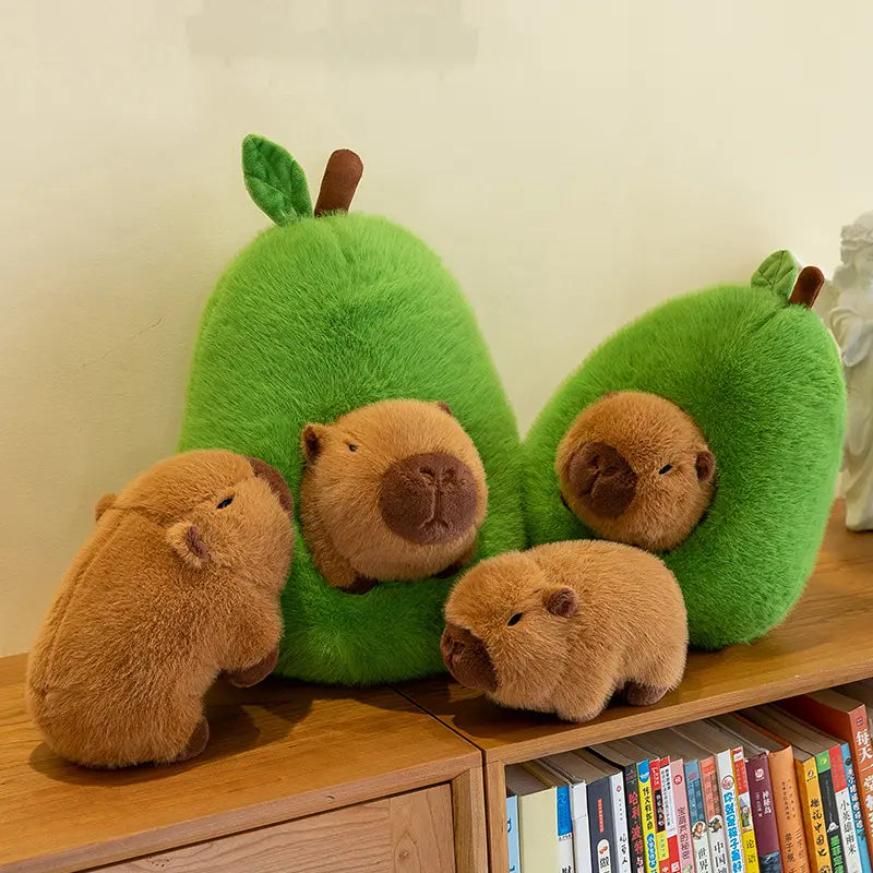 Avocado Capybara Plush Toy