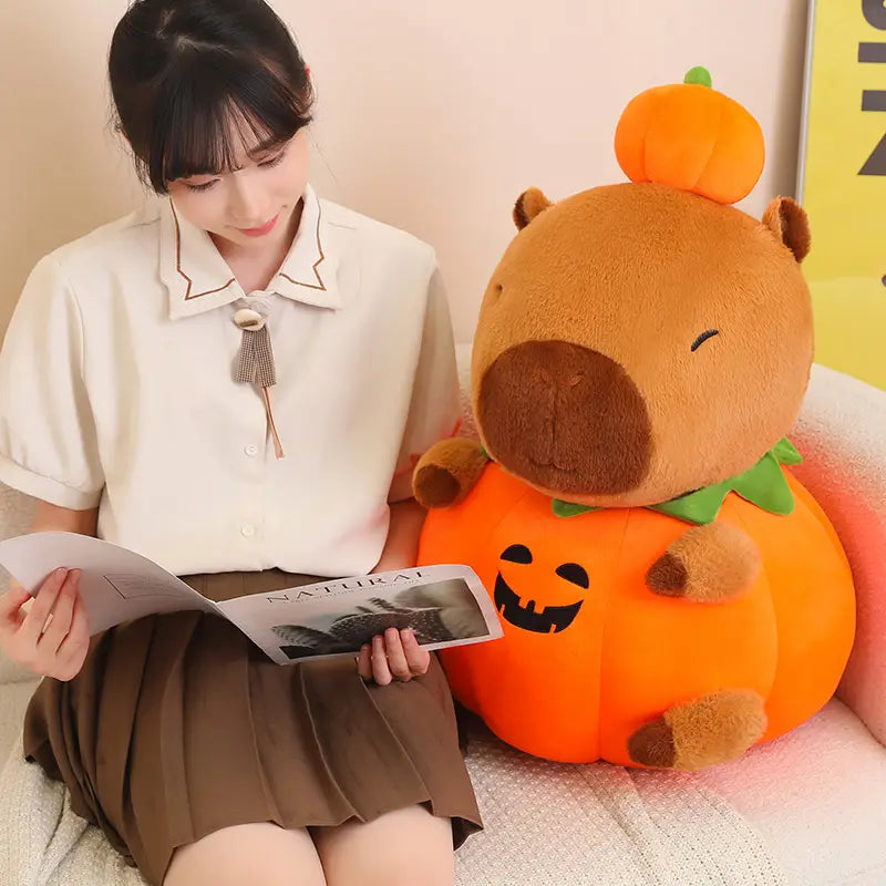 Pumpkin Capybara Plush Toy 25-60cm