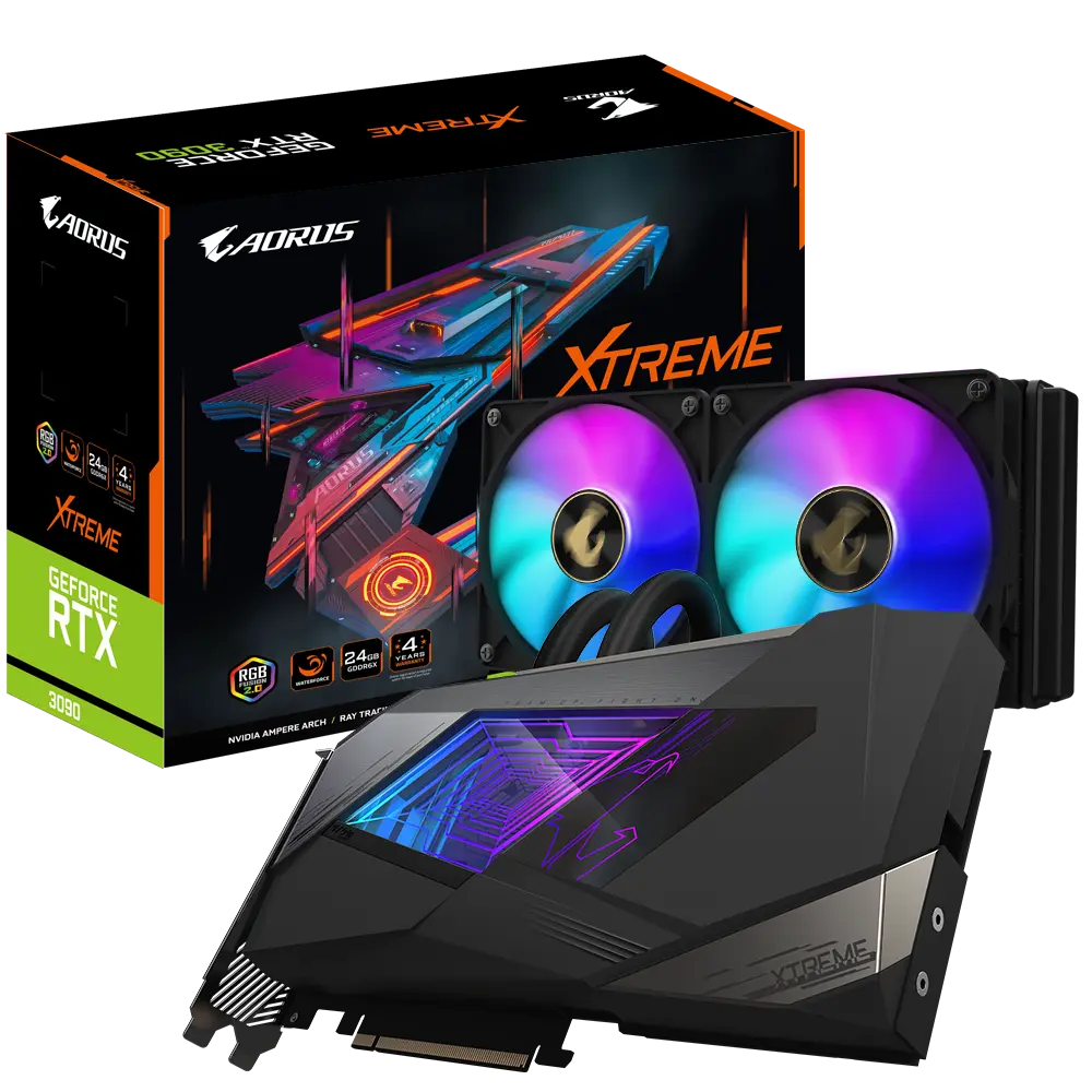 Placa de Vídeo AORUS GeForce RTX 3090 XTREME WATERFORCE 24G