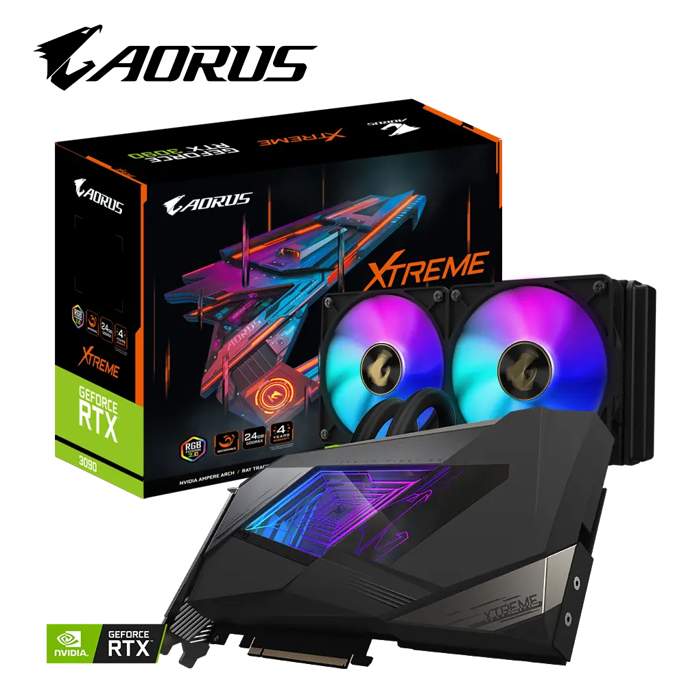 Placa de Vídeo AORUS GeForce RTX 3090 XTREME WATERFORCE 24G