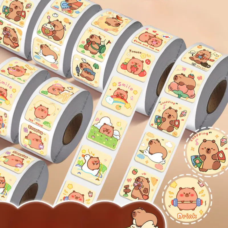 Capybara Sticker Roll (300 Pieces)