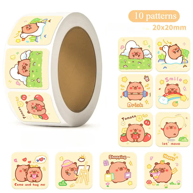 Capybara Sticker Roll (300 Pieces)