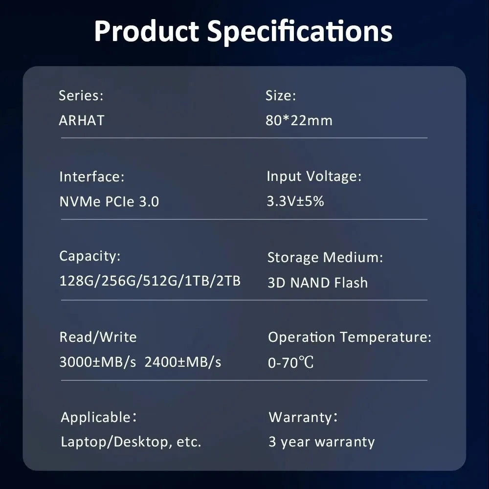SSD NVMe Arphat Kung Fu (3000 & 2400MB/s)