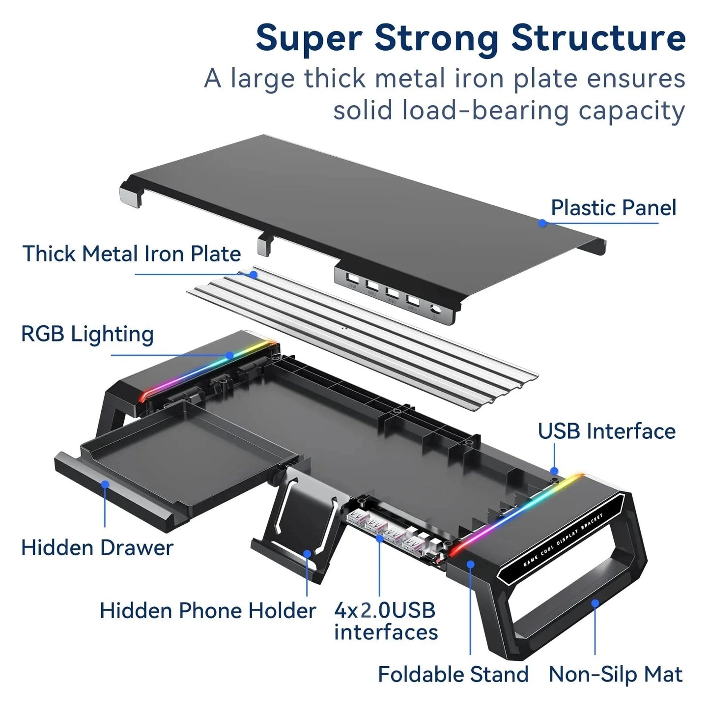Soporte de monitor multifuncional RGB