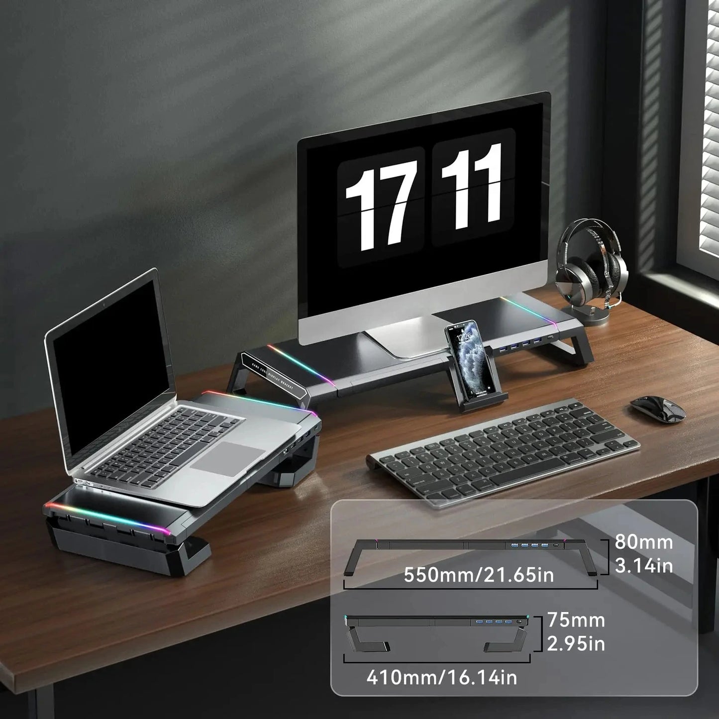 Soporte de monitor multifuncional RGB