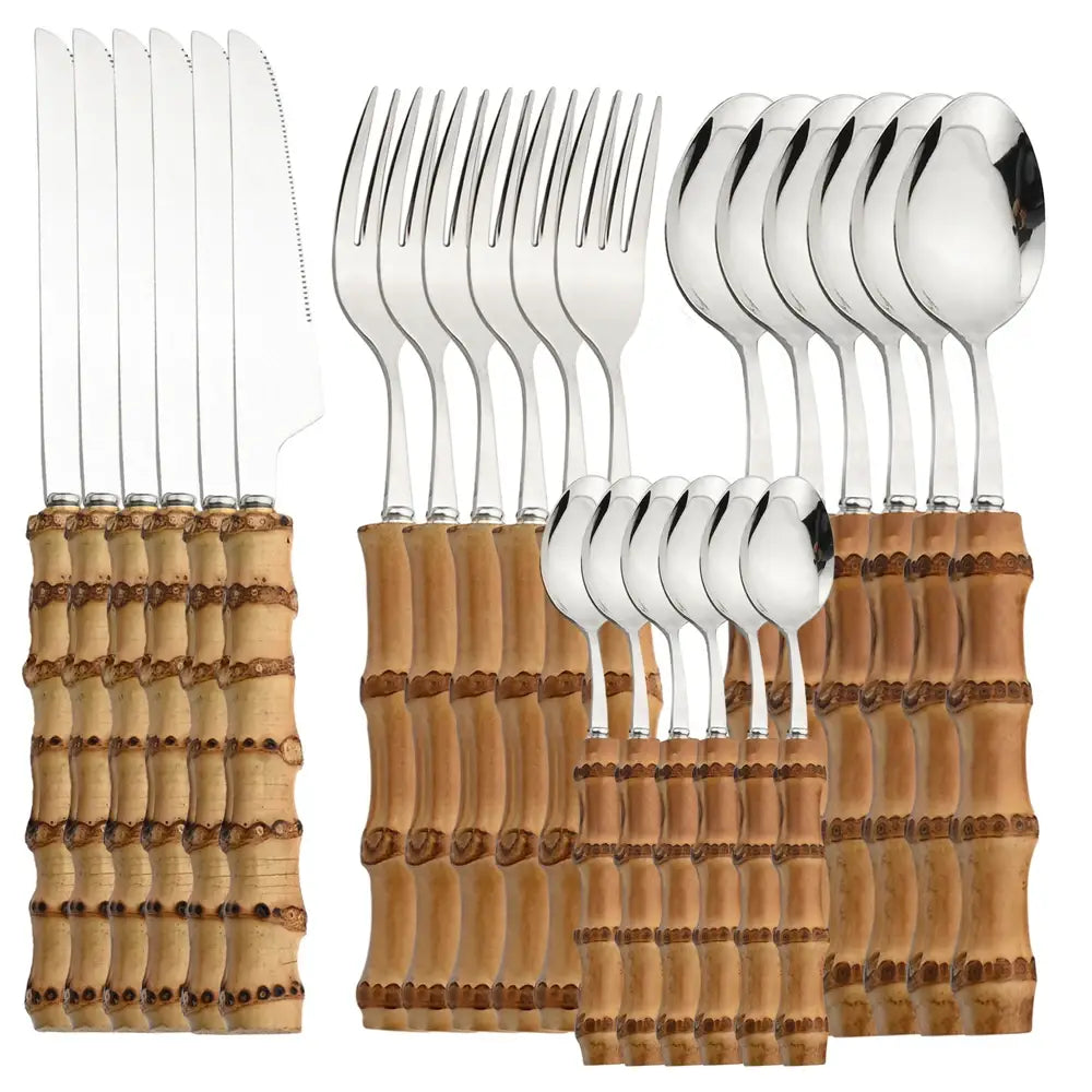 Bamboo Cutlery (24 Pieces)