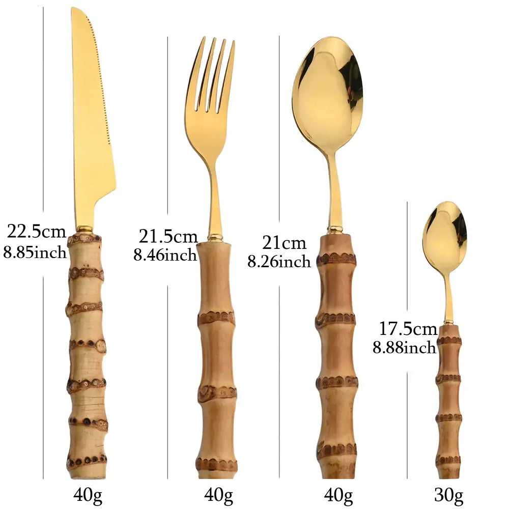 Bamboo Cutlery (24 Pieces)