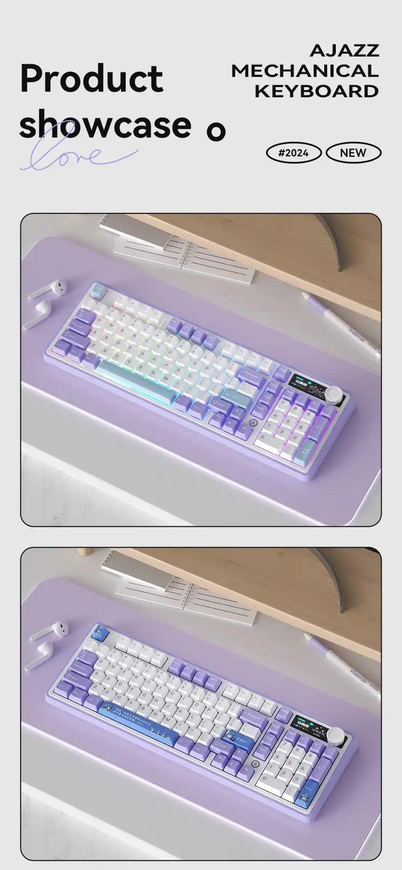 Teclado mecánico AK980 Pro (inalámbrico de 2,4 Ghz)