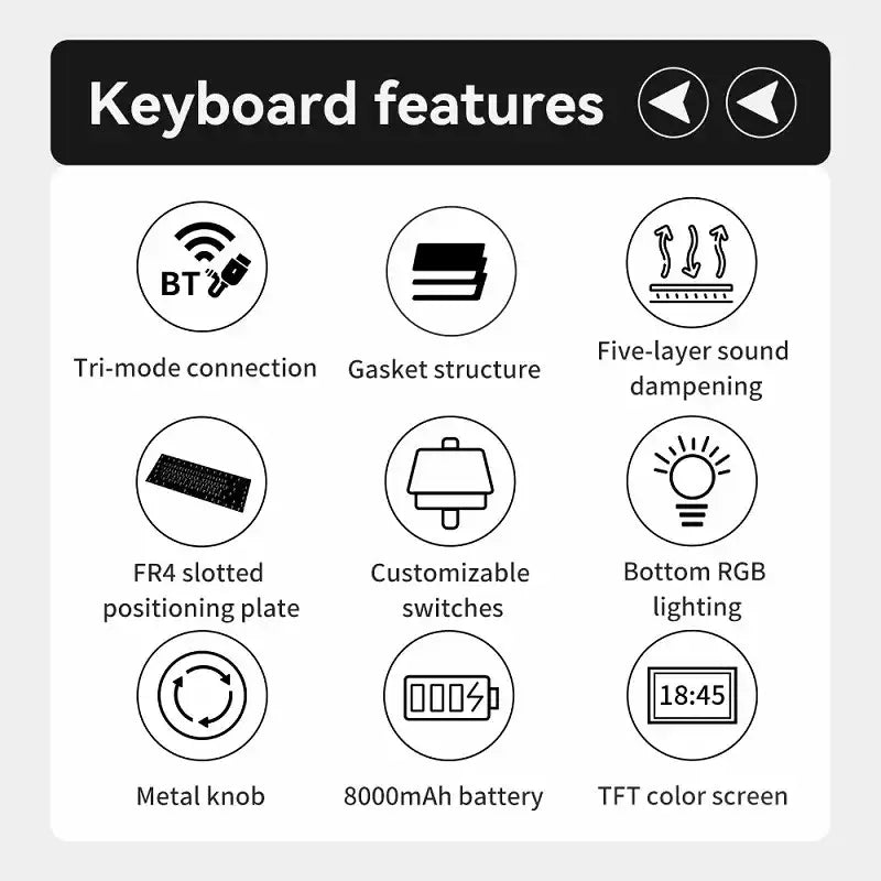 Teclado mecánico AK980 Pro (inalámbrico de 2,4 Ghz)