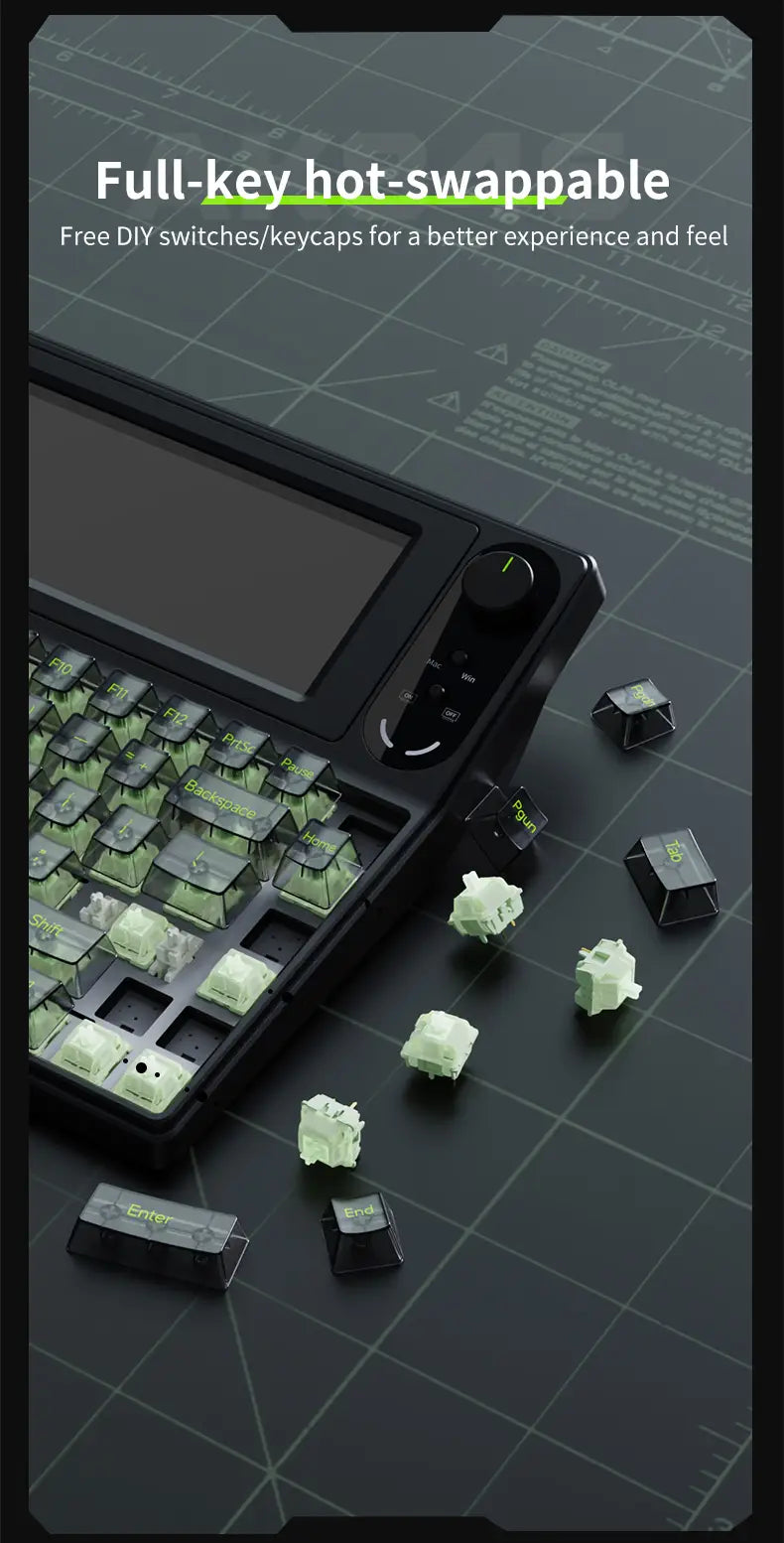 AKP848 Mechanical Keyboard (10.1-Inch Display)
