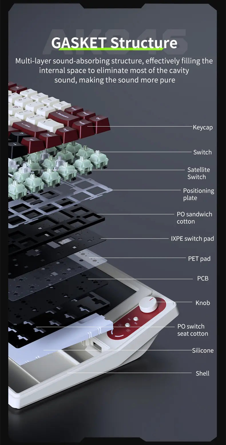 AKP848 Mechanical Keyboard (10.1-Inch Display)