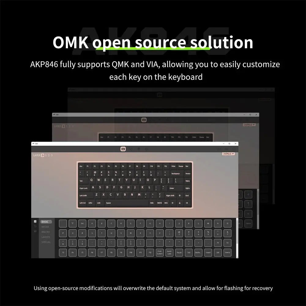 AKP848 Mechanical Keyboard (10.1-Inch Display)