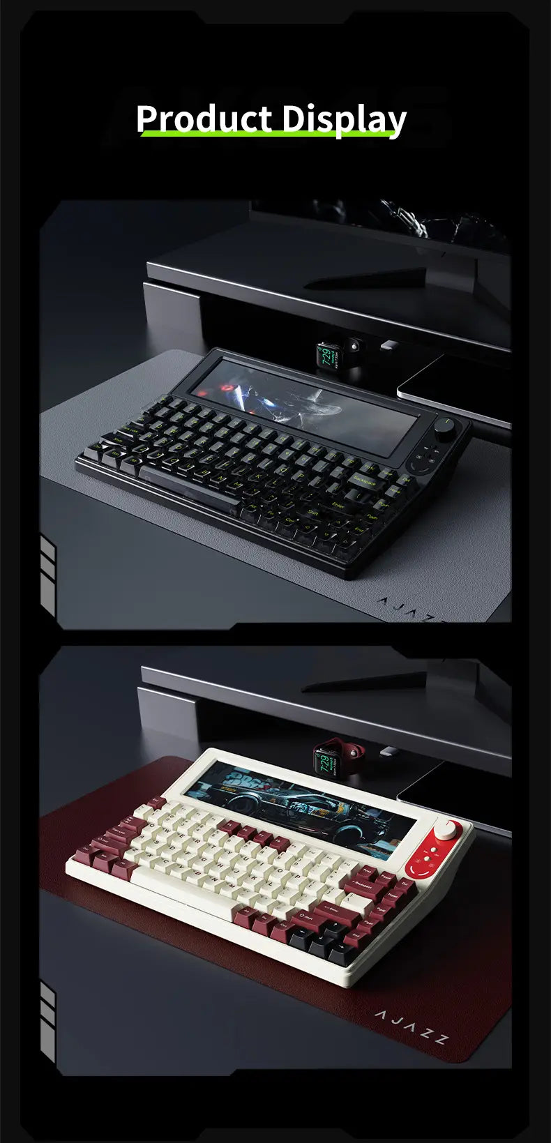 AKP848 Mechanical Keyboard (10.1-Inch Display)