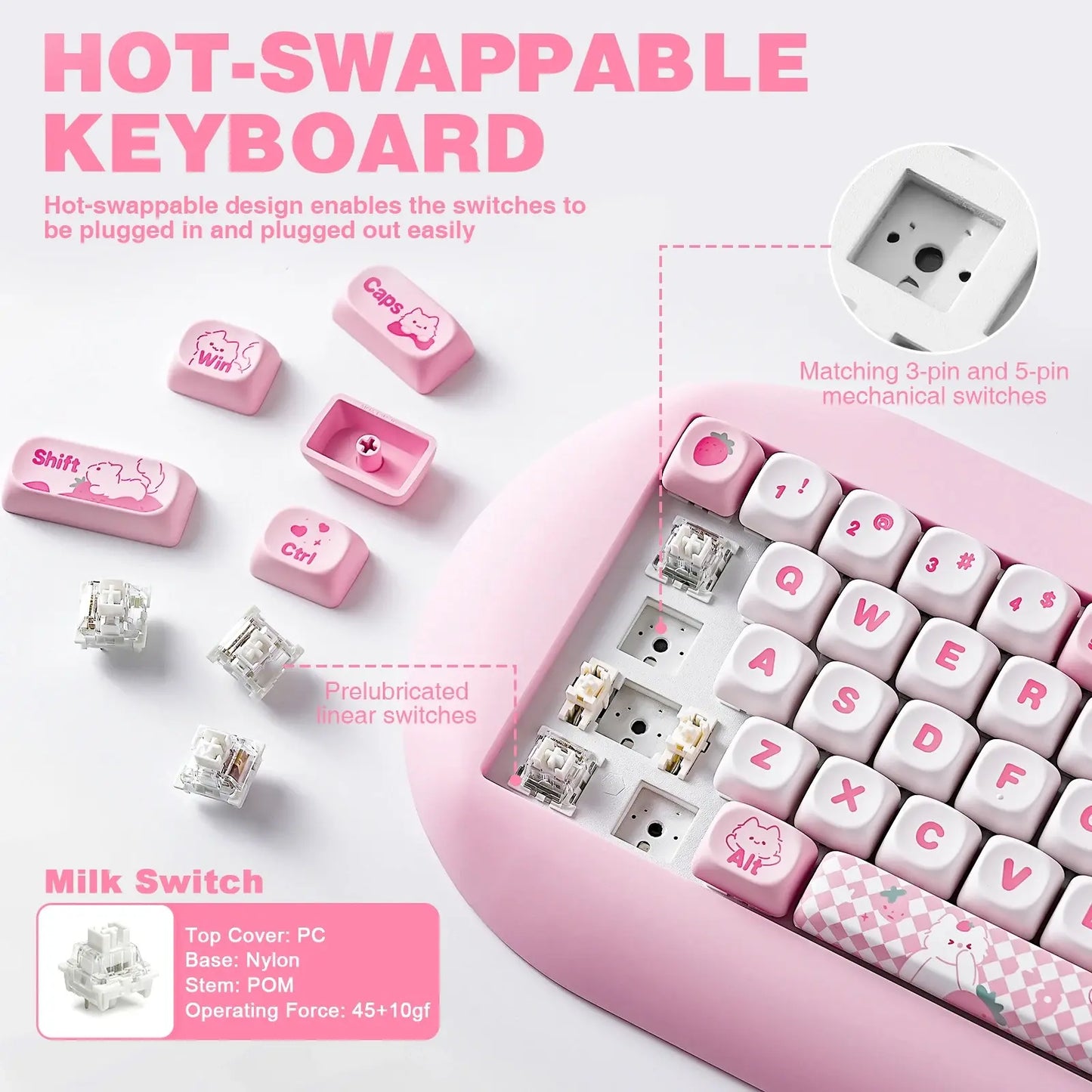 Teclado mecánico C68 (inalámbrico de 2,4 Ghz)