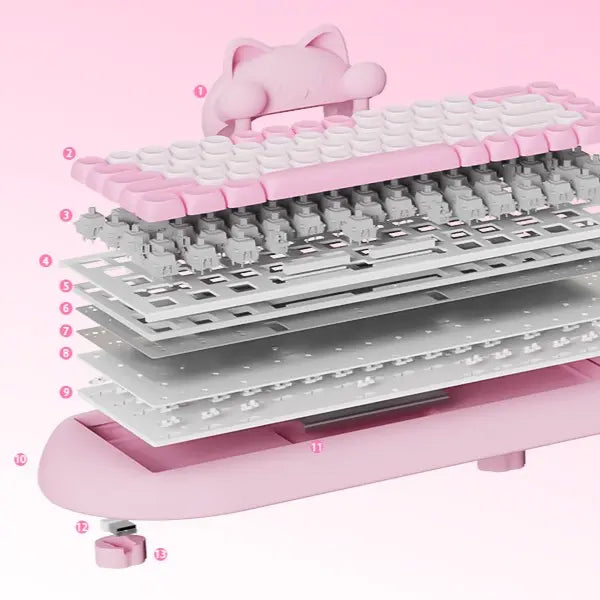 Teclado mecánico C68 (inalámbrico de 2,4 Ghz)