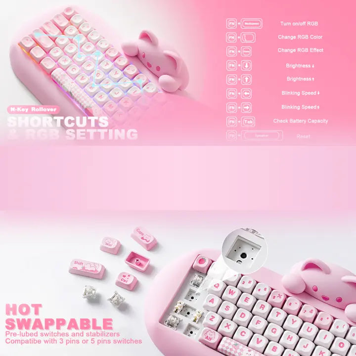 Teclado mecánico C68 (inalámbrico de 2,4 Ghz)