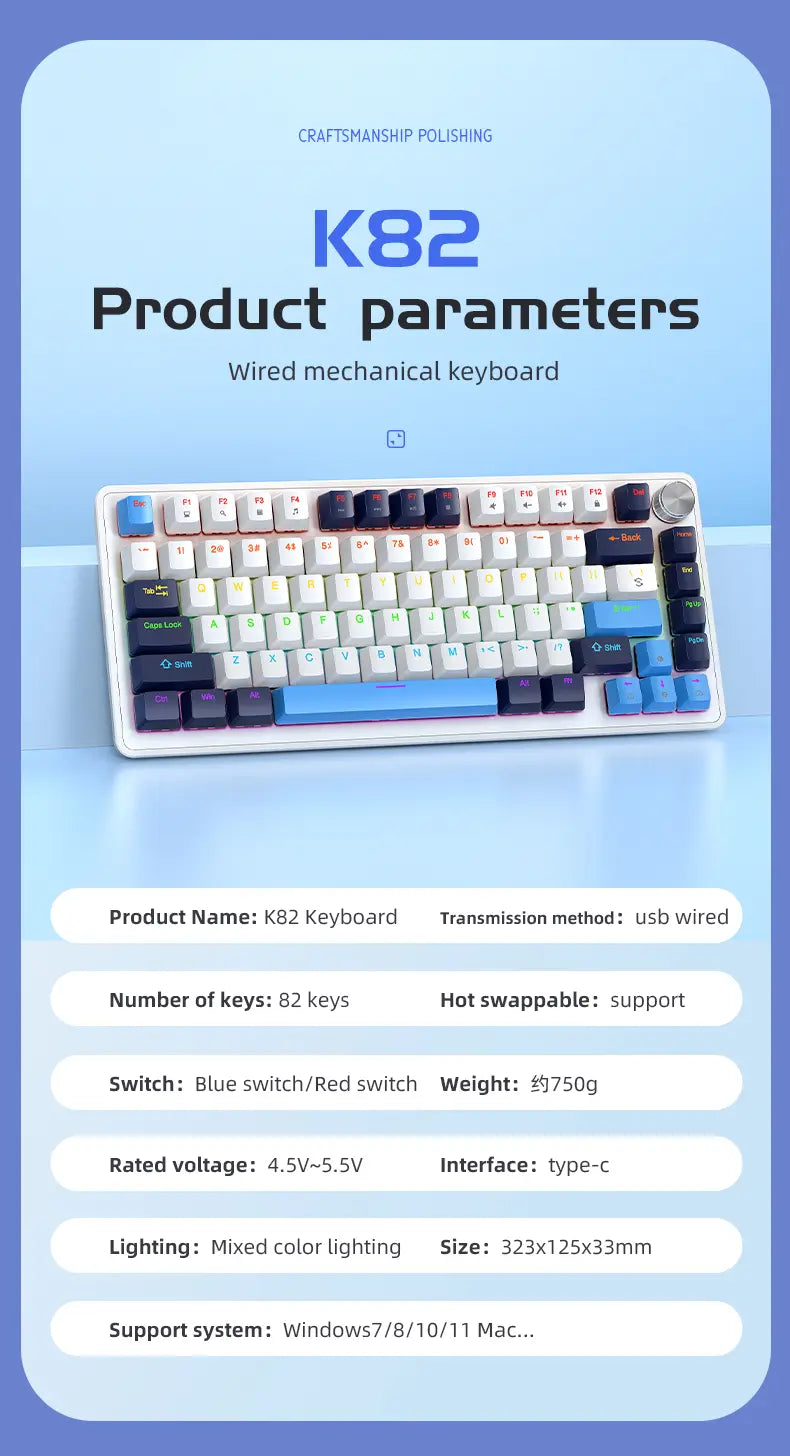 K82 Mechanical Keyboard (2.4Ghz Wireless)