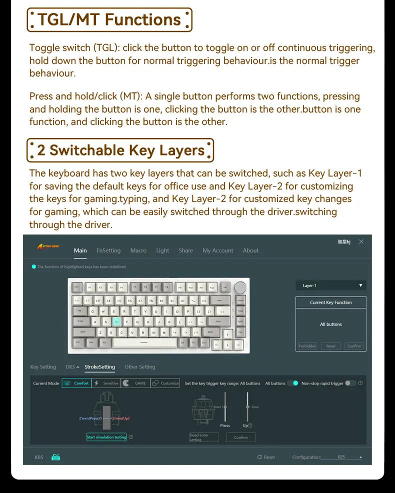 K85 Mechanical Keyboard (2.4Ghz Wireless)