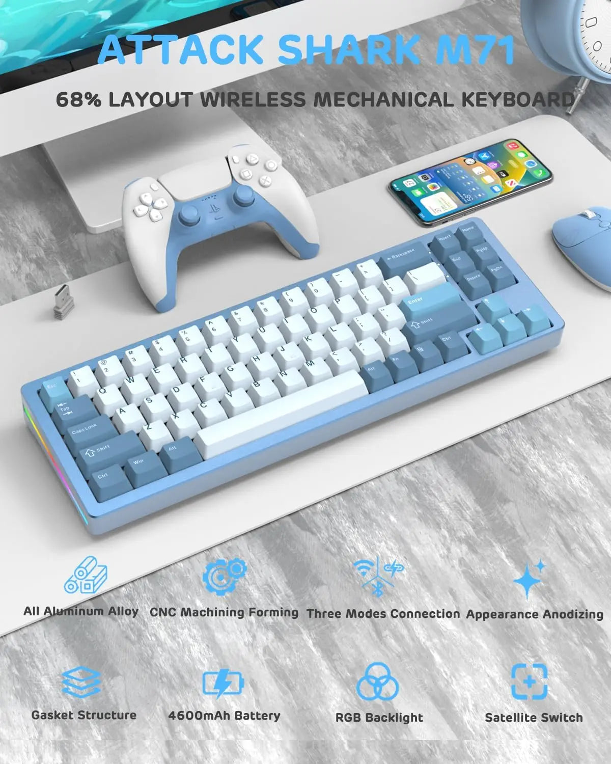 M71 Mechanical Keyboard (2.4Ghz Wireless)