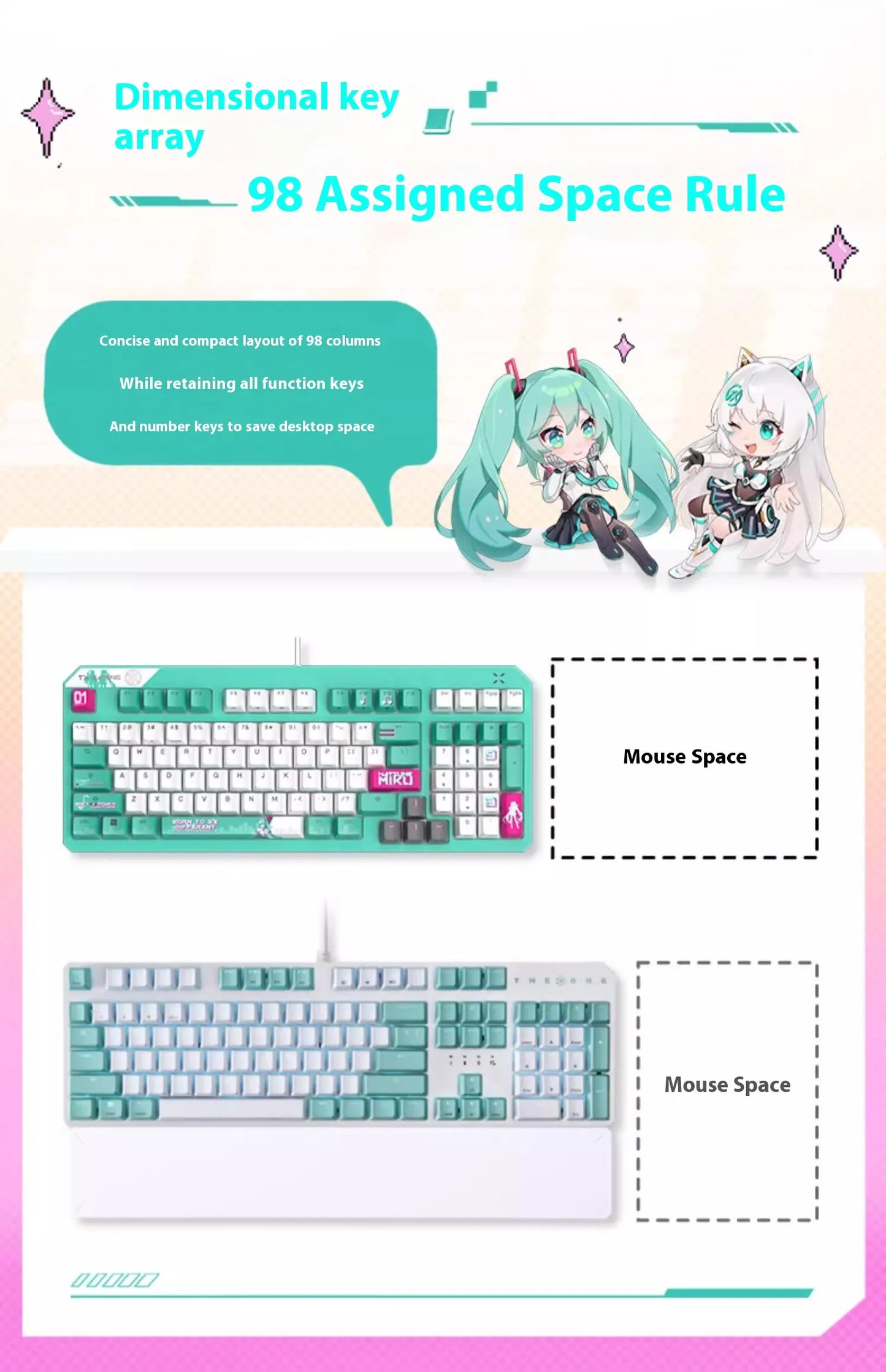 TX98 Mechanical Keyboard - Hatsune Miku Limited Edition