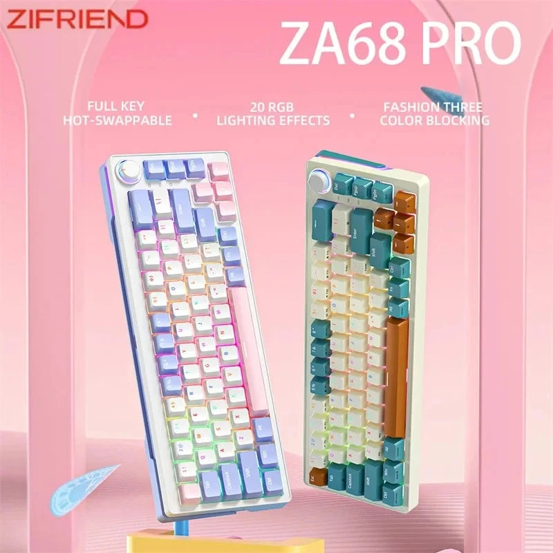 Teclado Mecânico ZA68 Pro (Sem Fio 2.4Ghz)