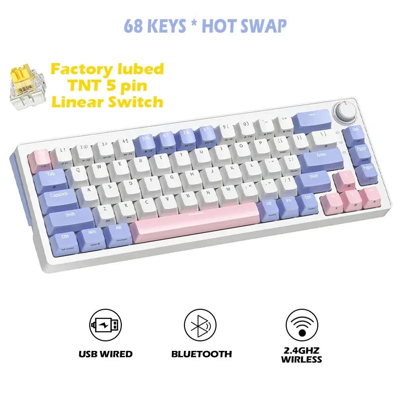 Teclado Mecânico ZA68 Pro (Sem Fio 2.4Ghz)