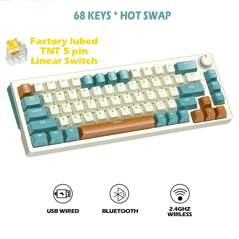 Teclado Mecânico ZA68 Pro (Sem Fio 2.4Ghz)