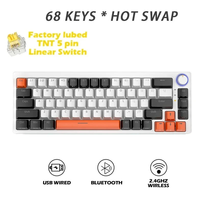 Teclado Mecânico ZA68 Pro (Sem Fio 2.4Ghz)