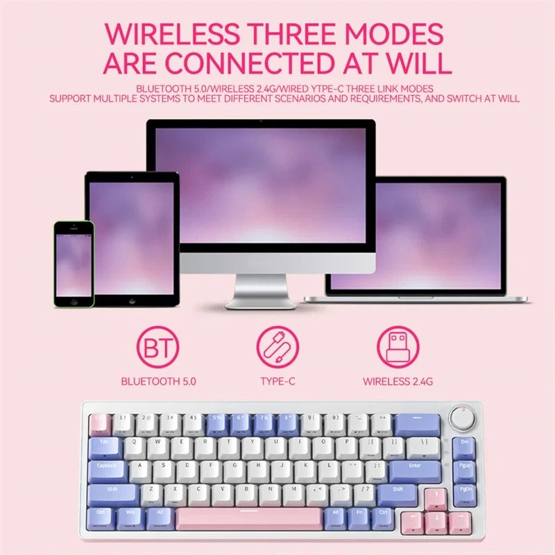 Teclado Mecânico ZA68 Pro (Sem Fio 2.4Ghz)