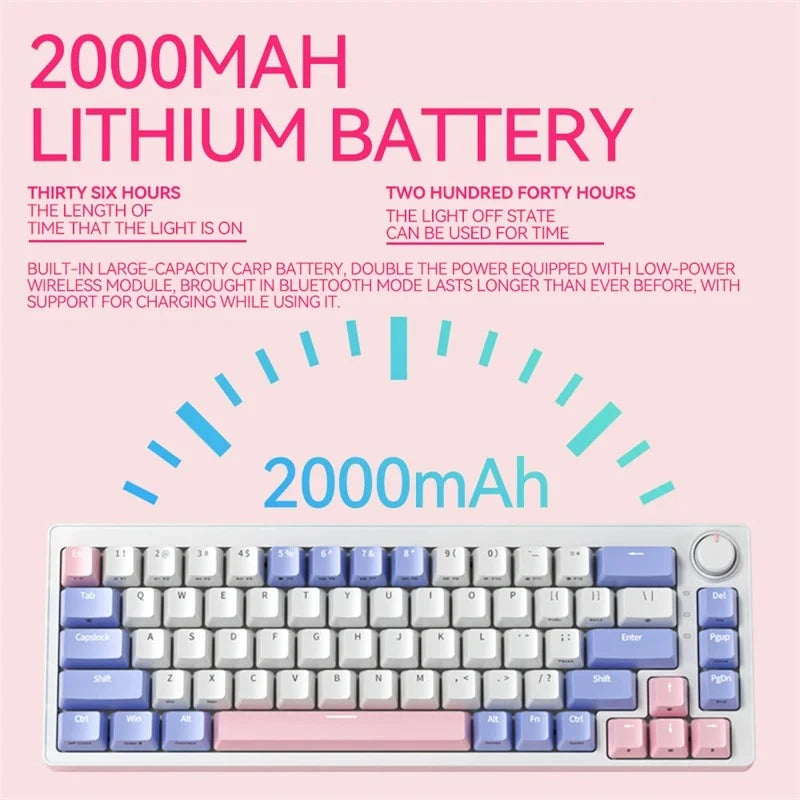 Teclado Mecânico ZA68 Pro (Sem Fio 2.4Ghz)