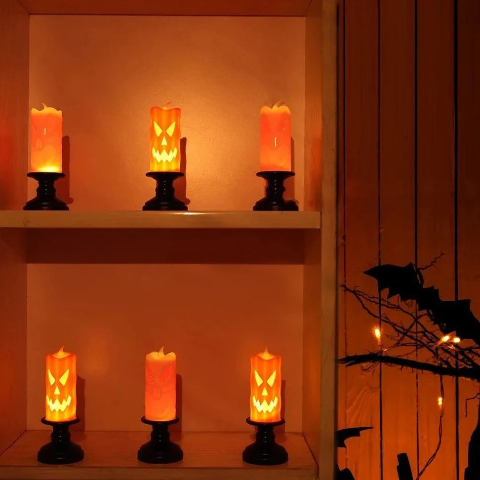 Velas de calabaza espeluznantes