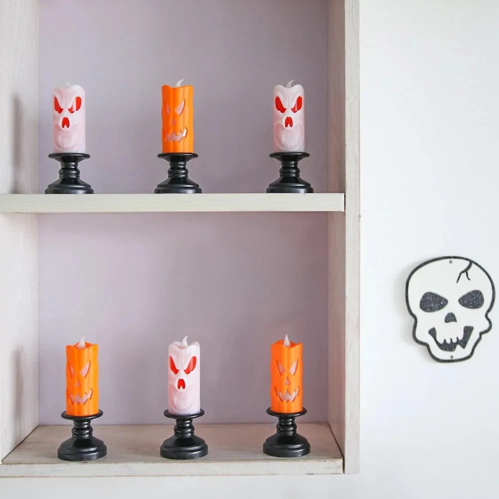 Velas de calabaza espeluznantes