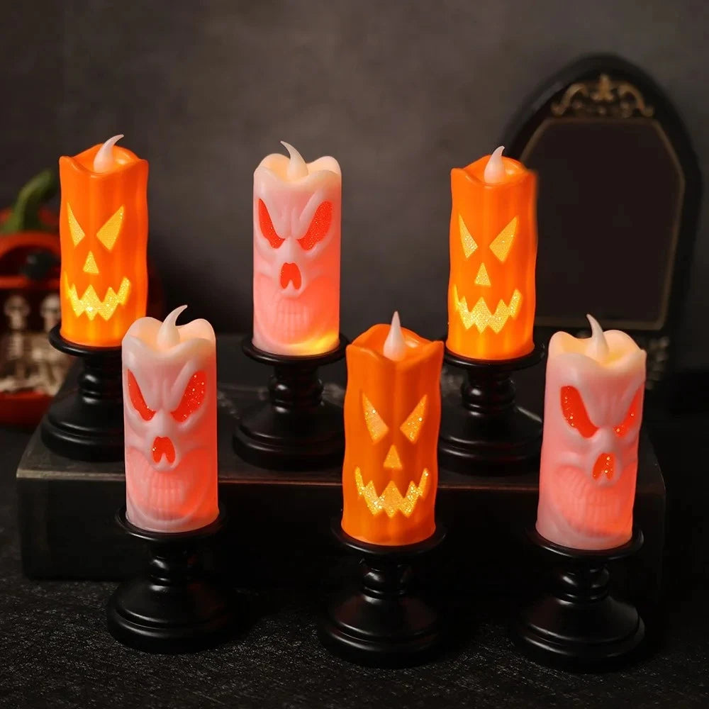 Velas de calabaza espeluznantes