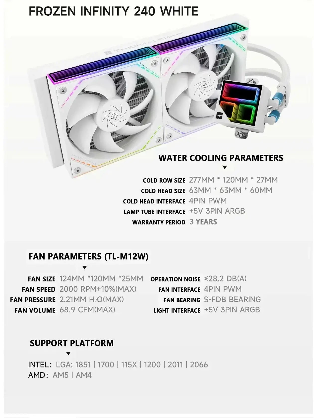 Watercooler Frozen Infinity 240 White