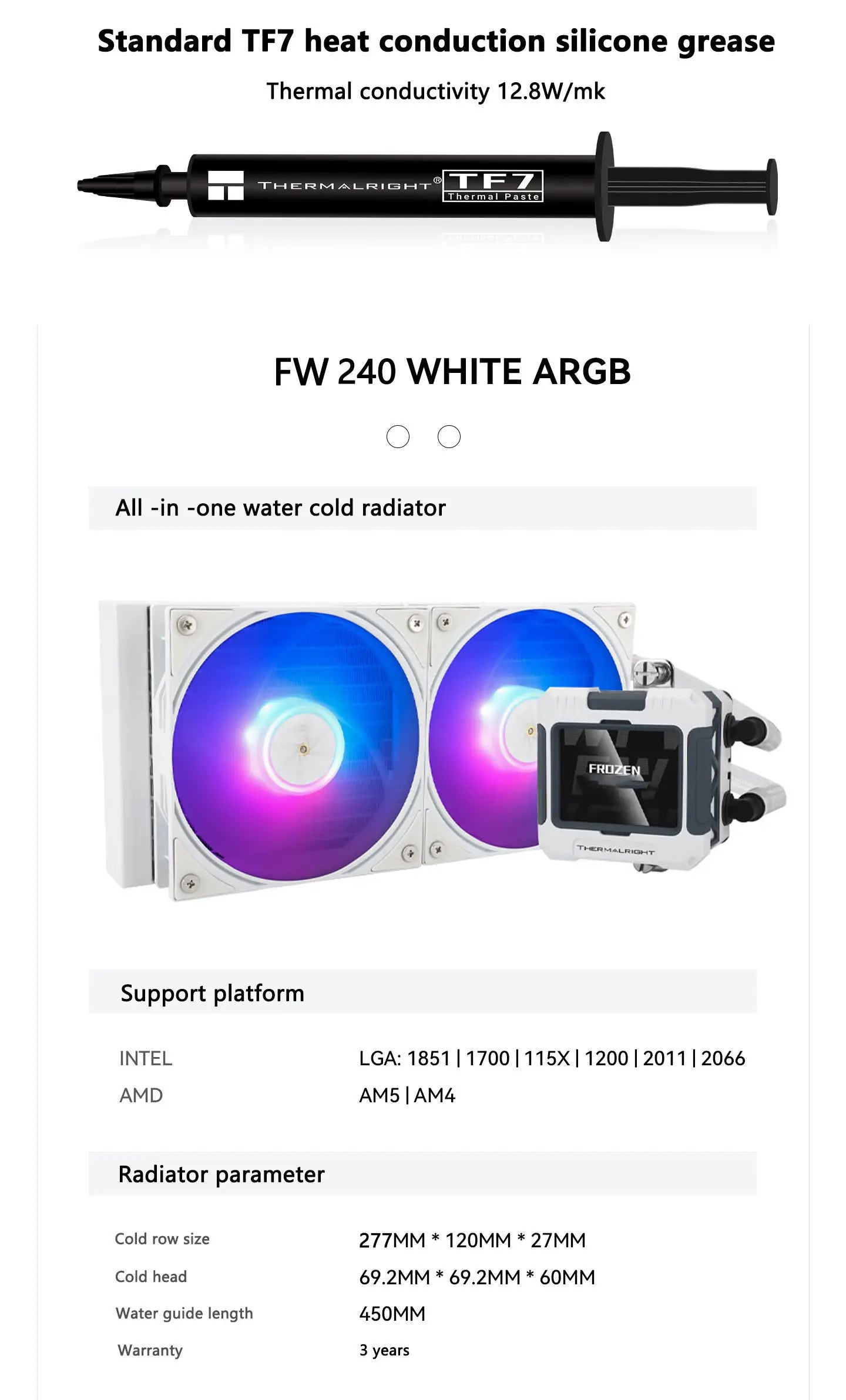 Watercooler Frozen Warframe LCD 240