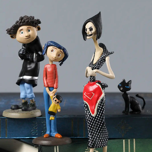 Action-Figures Coraline, Wybie, Outra Mãe & Gato (2.5-13cm)
