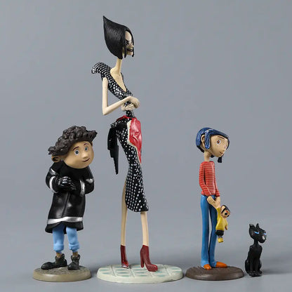 Action-Figures Coraline, Wybie, Outra Mãe & Gato (2.5-13cm)